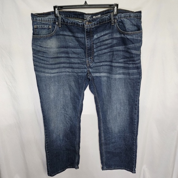 Mens Signature Levi Strauss Gold Relaxed Blue Jeans Denim Straight Leg 50 x 30 - Picture 1 of 6